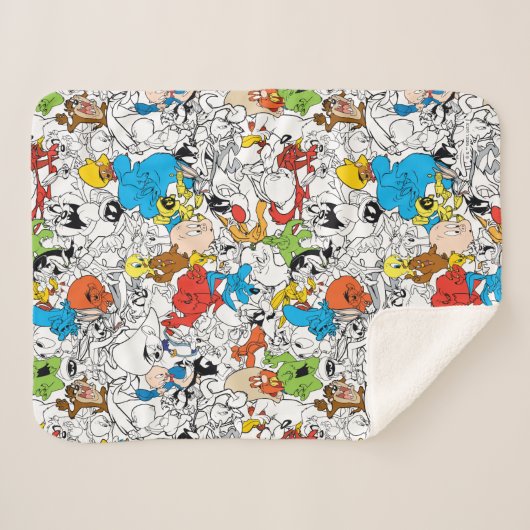 LOONEY TUNES™ Colour Pop Pattern Sherpa Deken (Voorkant (horizontaal))