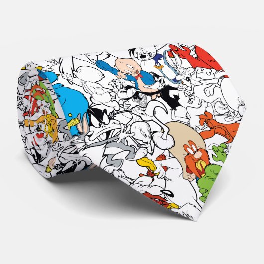 LOONEY TUNES™ Colour Pop Pattern Stropdas (Opgerold)