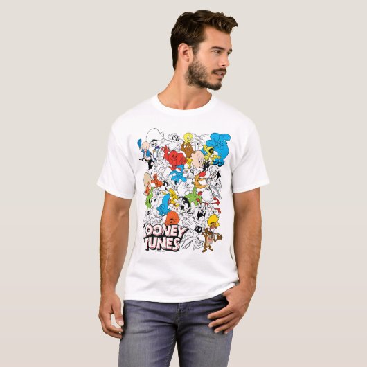 LOONEY TUNES™ Colour Pop Pattern T-shirt (Voorkant volledig)