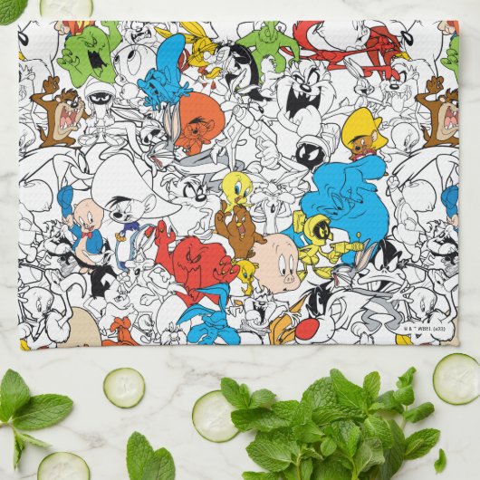 LOONEY TUNES™ Colour Pop Pattern Theedoek (Gevouwen)