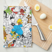 LOONEY TUNES™ Colour Pop Pattern Theedoek (Quarter Fold)