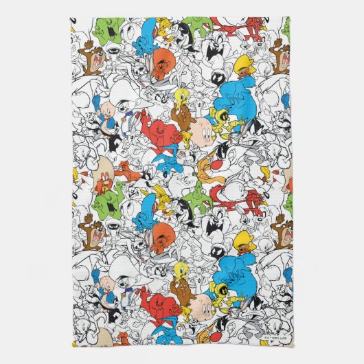 LOONEY TUNES™ Colour Pop Pattern Theedoek (Verticaal)