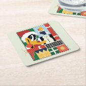 LOONEY TUNES™ DAFFY DUCK™ Holiday Quackers Kartonnen Onderzetters (Schuin)