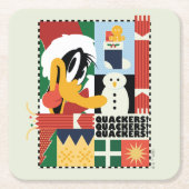 LOONEY TUNES™ DAFFY DUCK™ Holiday Quackers Kartonnen Onderzetters (Voorkant)