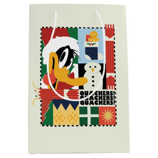 LOONEY TUNES™ DAFFY DUCK™ Holiday Quackers Medium Cadeauzakje (Voorkant)