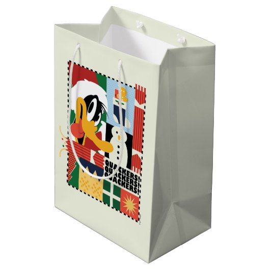 LOONEY TUNES™ DAFFY DUCK™ Holiday Quackers Medium Cadeauzakje (Achterkant Gekanteld)