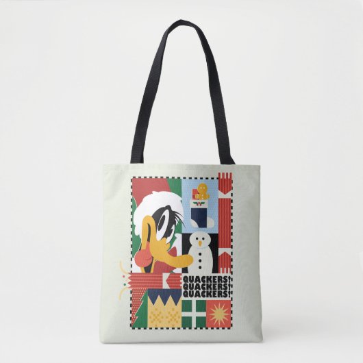 LOONEY TUNES™ DAFFY DUCK™ Holiday Quackers Tote Bag (Voorkant)