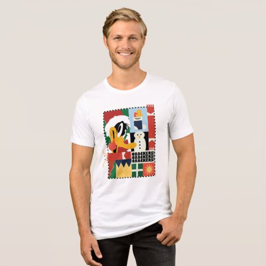 LOONEY TUNES™ DAFFY DUCK™ Holiday Quackers Tri-Blend Shirt (Voorkant volledig)