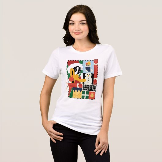 LOONEY TUNES™ DAFFY DUCK™ Holiday Quackers Tri-Blend Shirt (Voorkant volledig)