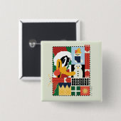 LOONEY TUNES™ DAFFY DUCK™ Holiday Quackers Vierkante Button 5,1 Cm (Voorkant /achterkant)