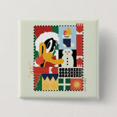 LOONEY TUNES™ DAFFY DUCK™ Holiday Quackers Vierkante Button 5,1 Cm (Voorkant)