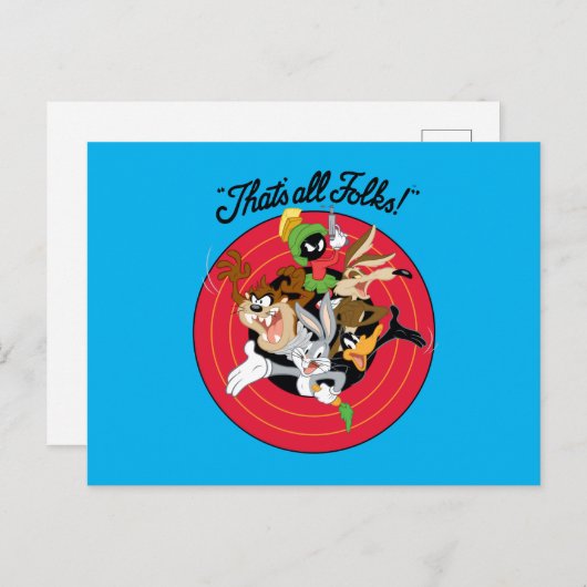 LOONEY TUNES™ "DAT IS ALLE FOLKS!™" Bullseye Group Briefkaart (Voorkant / Achterkant)