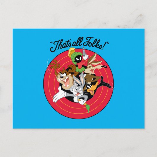 LOONEY TUNES™ "DAT IS ALLE FOLKS!™" Bullseye Group Briefkaart (Voorkant)