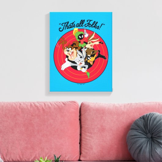 LOONEY TUNES™ "DAT IS ALLE FOLKS!™" Bullseye Group Canvas Afdruk (Insitu (Woonkamer))