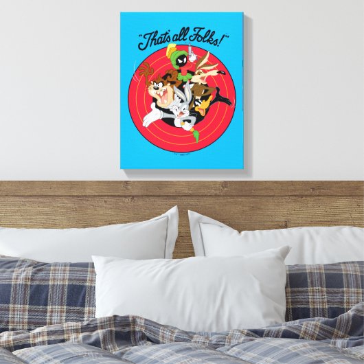 LOONEY TUNES™ "DAT IS ALLE FOLKS!™" Bullseye Group Canvas Afdruk (Insitu (Slaapkamer))