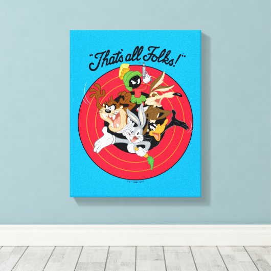 LOONEY TUNES™ "DAT IS ALLE FOLKS!™" Bullseye Group Canvas Afdruk (Insitu (Houten vloer))