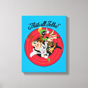 LOONEY TUNES™ "DAT IS ALLE FOLKS!™" Bullseye Group Canvas Afdruk