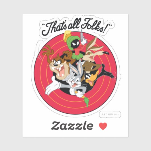 LOONEY TUNES™ "DAT IS ALLE FOLKS!™" Bullseye Group Sticker (Vel)