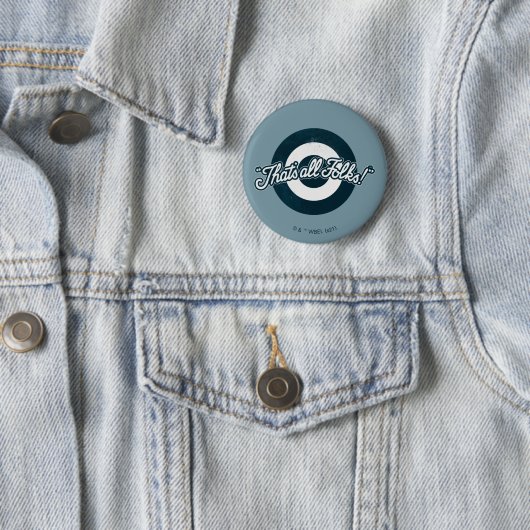 LOONEY TUNES™ "DAT IS ALLE FOLKS!™" RONDE BUTTON 5,7 CM (In situ)