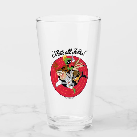 LOONEY TUNES™ "DAT IS ALLEMAAL FOLKS!™" Bullseye G Glas (Voorkant)