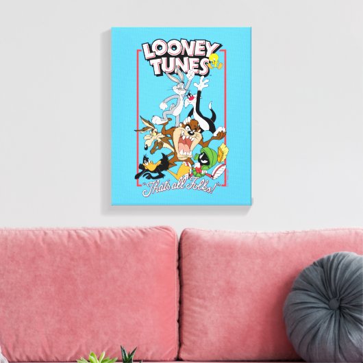 LOONEY TUNES™ "DAT IS ALLEMAAL FOLKS!™" Group Stac Canvas Afdruk (Insitu (Woonkamer))