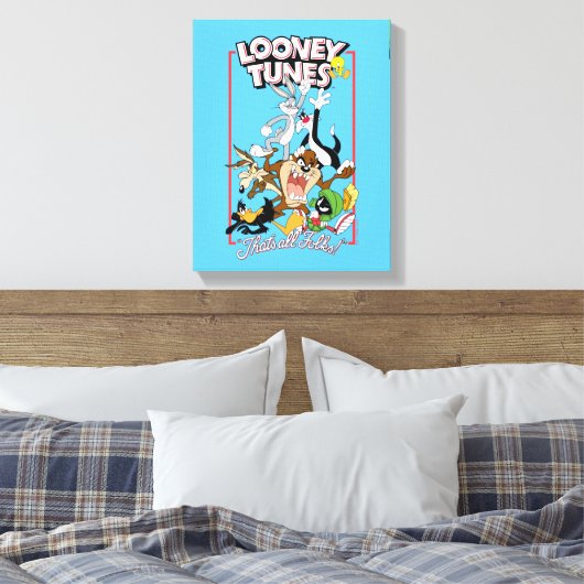 LOONEY TUNES™ "DAT IS ALLEMAAL FOLKS!™" Group Stac Canvas Afdruk (Insitu (Slaapkamer))