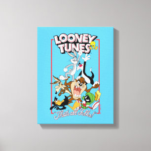 LOONEY TUNES™ "DAT IS ALLEMAAL FOLKS!™" Group Stac Canvas Afdruk