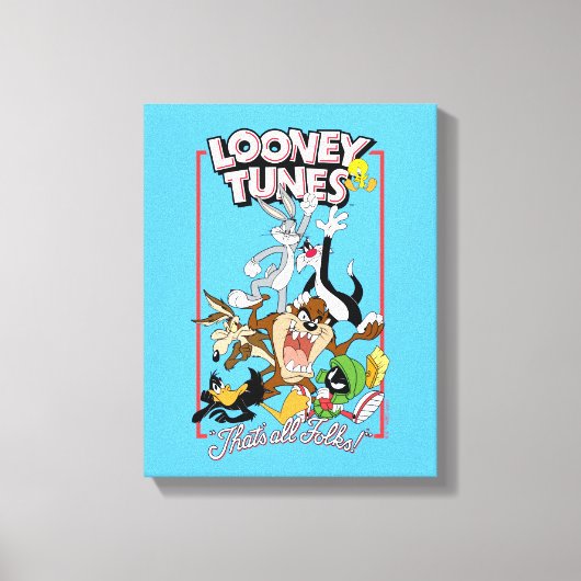 LOONEY TUNES™ "DAT IS ALLEMAAL FOLKS!™" Group Stac Canvas Afdruk (Voorkant)