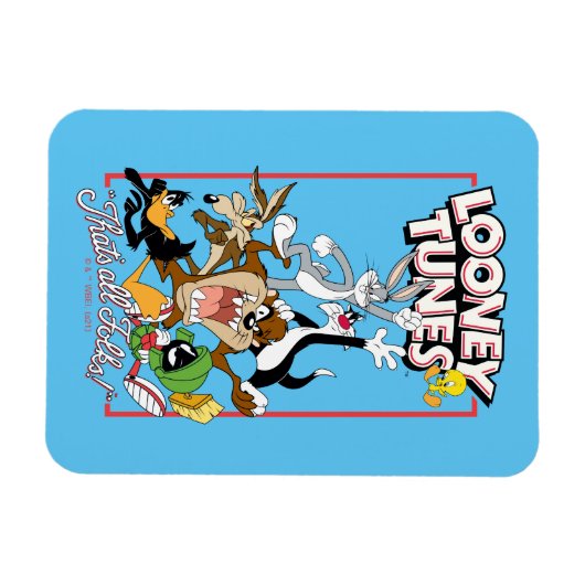 LOONEY TUNES™ "DAT IS ALLEMAAL FOLKS!™" Group Stac Magneet (Horizontaal)