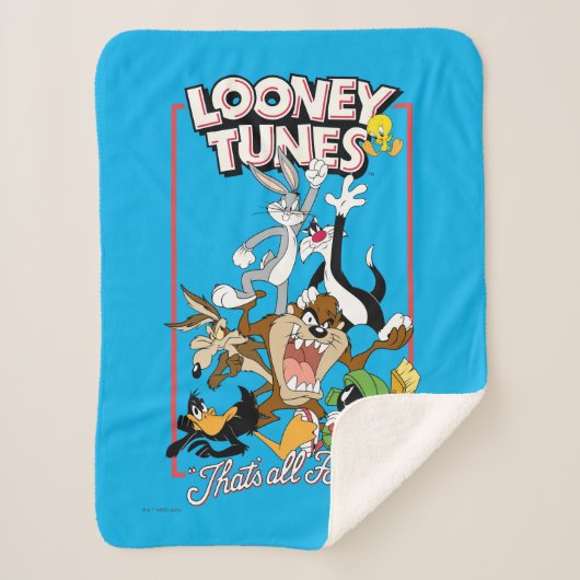 LOONEY TUNES™ "DAT IS ALLEMAAL FOLKS!™" Group Stac Sherpa Deken (Voorkant)