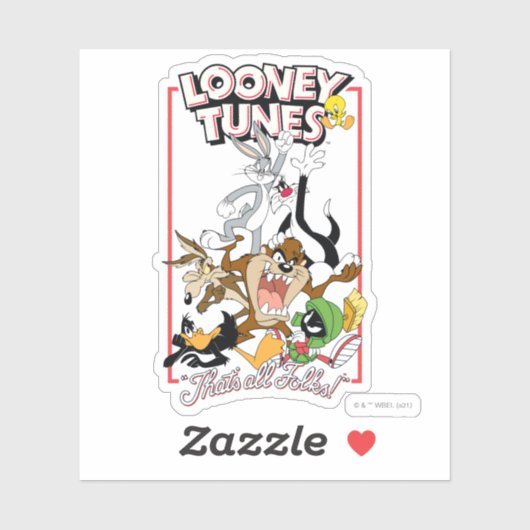 LOONEY TUNES™ "DAT IS ALLEMAAL FOLKS!™" Group Stac Sticker (Vel)