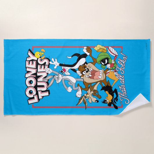 LOONEY TUNES™ "DAT IS ALLEMAAL FOLKS!™" Group Stac Strandlaken (Voorkant)