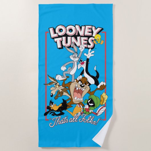 LOONEY TUNES™ "DAT IS ALLEMAAL FOLKS!™" Group Stac Strandlaken (Voorkant)