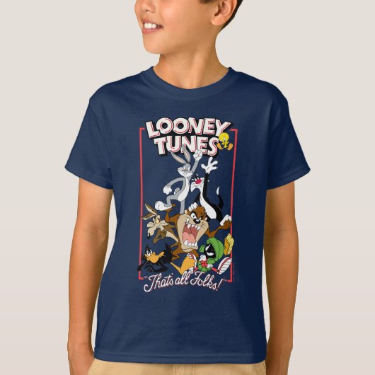 LOONEY TUNES™ "DAT IS ALLEMAAL FOLKS!™" Group Stac T-shirt (Voorkant)