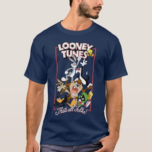 LOONEY TUNES™ "DAT IS ALLEMAAL FOLKS!™" Group Stac T-shirt (Voorkant)