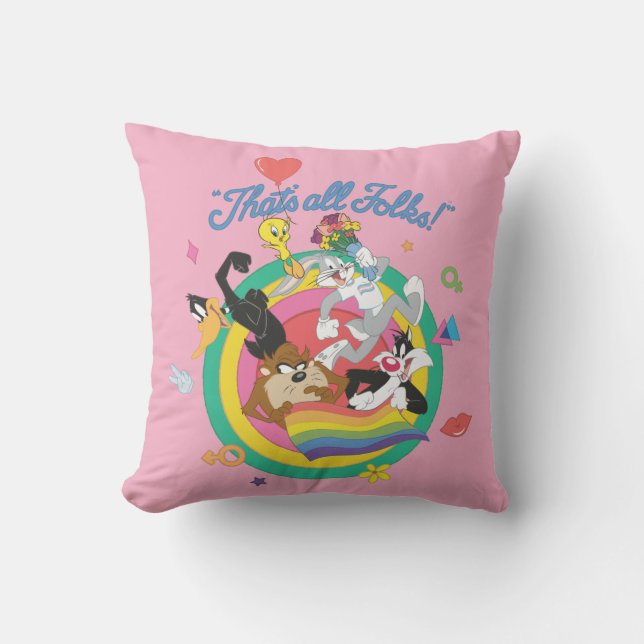 LOONEY TUNES™ - Dat is alles, mensen! Pride Bullse Kussen (Voorkant)