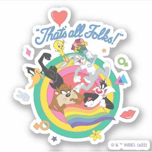 LOONEY TUNES™ - Dat zijn allemaal Folks! Pride Bul Sticker (Voorkant)