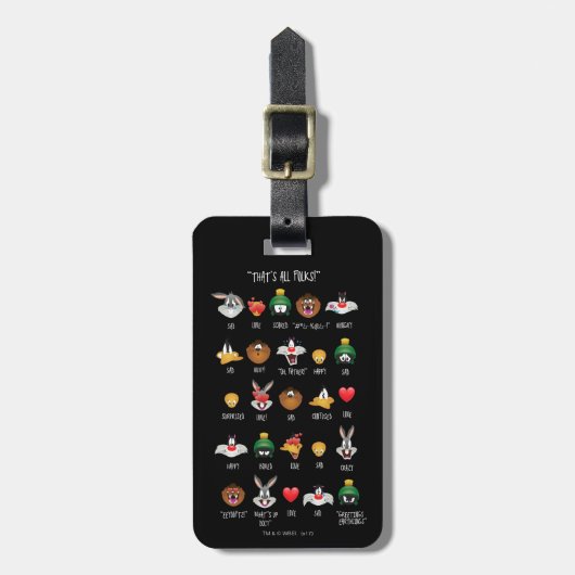 LOONEY TUNES™ Emoji Chart Bagagelabel (Voorkant verticaal)