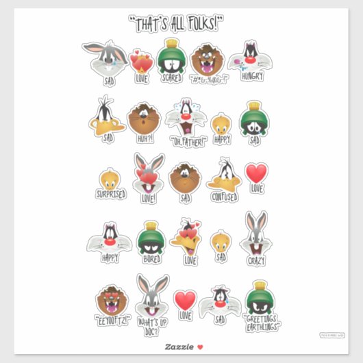 LOONEY TUNES™ Emoji Chart Sticker (Vel)