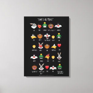 LOONEY TUNES™ Emoji-overzicht Canvas Afdruk