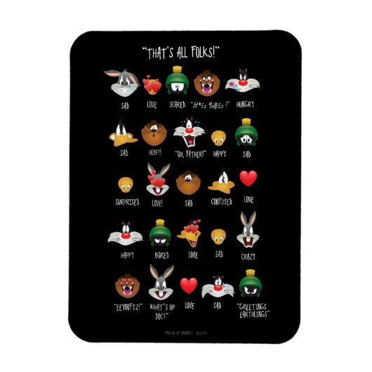 LOONEY TUNES™ Emoji-overzicht Magneet (Verticaal)