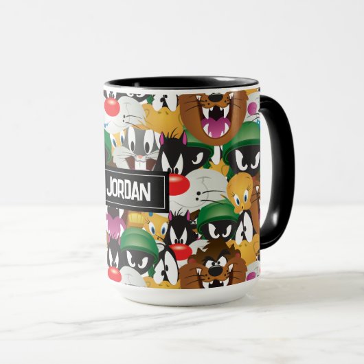 LOONEY TUNES™ Emoji Patroon | Jouw namen toevoegen Mok (Voorkant rechts)