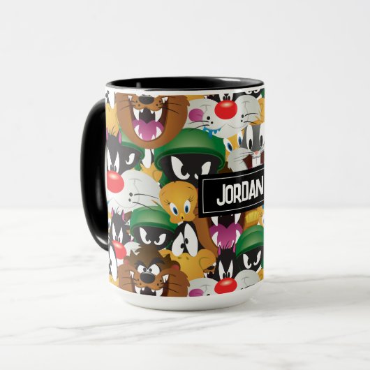 LOONEY TUNES™ Emoji Patroon | Jouw namen toevoegen Mok (Voorkant links)