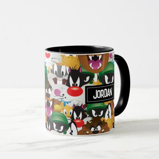 LOONEY TUNES™ Emoji Patroon | Jouw namen toevoegen Mok (Voorkant rechts)