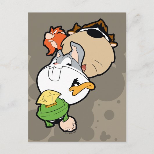 LOONEY TUNES™ gestileerde grote hoofden Briefkaart (Voorkant)