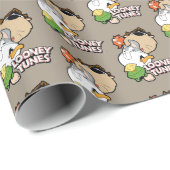 LOONEY TUNES™ gestileerde grote hoofden Cadeaupapier (Rol Hoek)