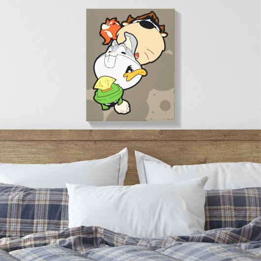 LOONEY TUNES™ gestileerde grote hoofden Canvas Afdruk (Insitu (Slaapkamer))