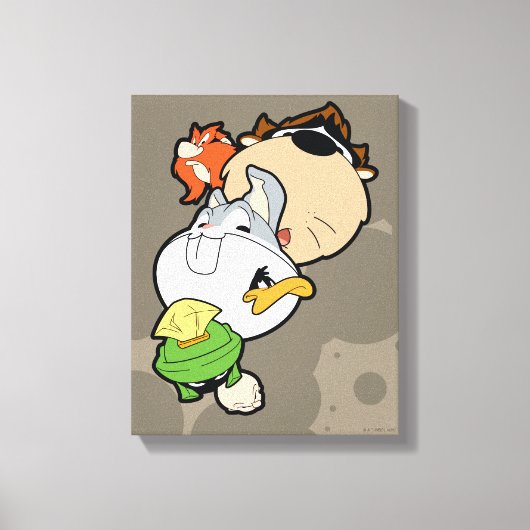 LOONEY TUNES™ gestileerde grote hoofden Canvas Afdruk (Voorkant)