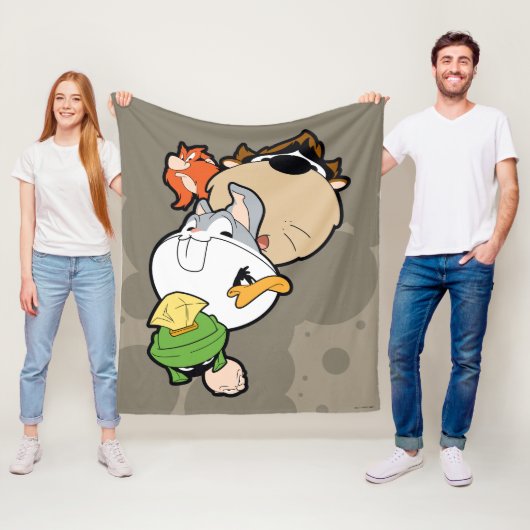 LOONEY TUNES™ gestileerde grote hoofden Fleece Deken (In situ)