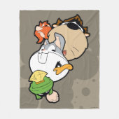LOONEY TUNES™ gestileerde grote hoofden Fleece Deken (Voorkant)